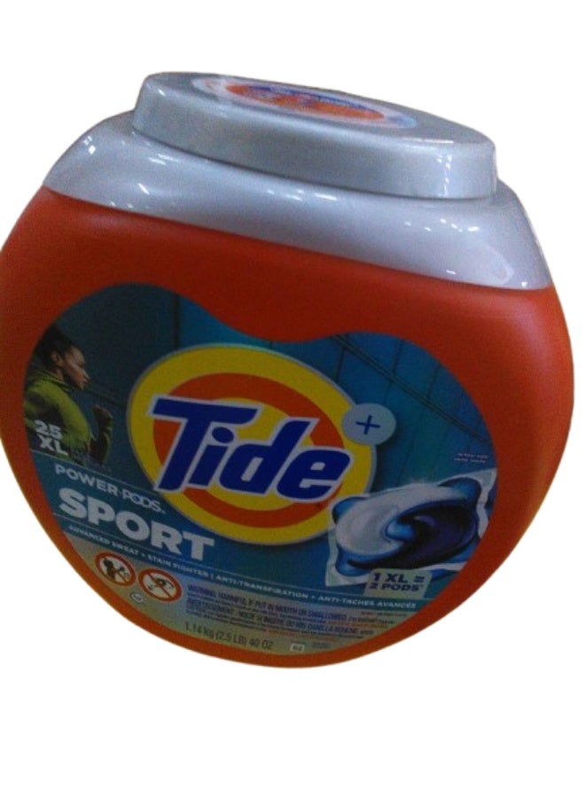 Tide Power Pods Laundry Detergent Pacs with Febreze Sport, 25 Count, Febreze Freshness with Sport Odor Defense