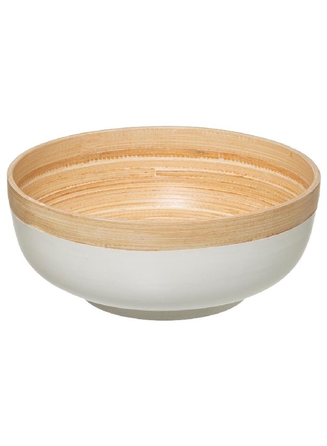 Five Simply Smart Modern Design Bamboo Salad Bowl White and Beige 20 cm 179727A
