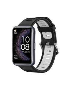 Generic Huawei Watch Fit Special Edition Two-Color Silicone Watch Band(Black+White)  - Image 1