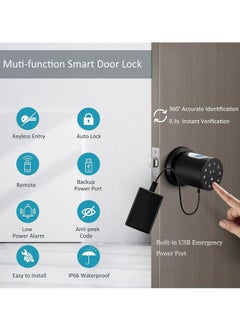 Y&D Smart Lock Fingerprint Door Keypad Knob Locks for Bedrooms with Code Thumb Print Knobs Homes Hotels Offices  - Image 3