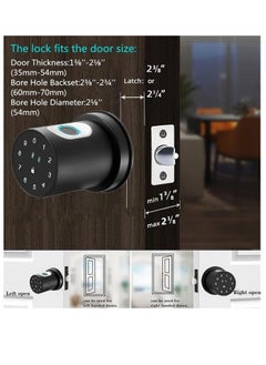 Y&D Smart Lock Fingerprint Door Keypad Knob Locks for Bedrooms with Code Thumb Print Knobs Homes Hotels Offices  - Image 5