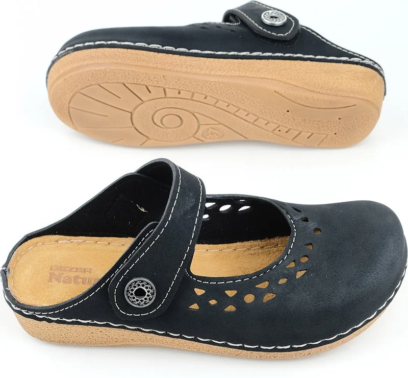 Gezer Summer Women's Insole Genuine Leather Velcro Slippers