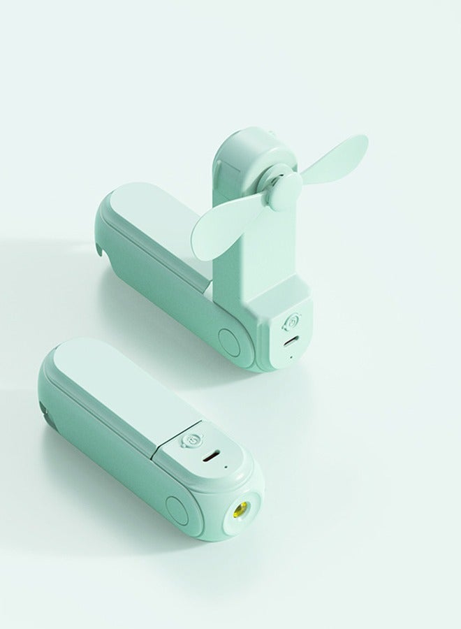 general Handheld Mini Fan With Makeup Mirror, 3 IN 1 USB Rechargeable Portable Fan [12-19 Working Hours] with Power Bank, Flashlight, Pocket Design for Travel/Summer/Concerts/Lash, Gifts for Women (Green) - Image 3