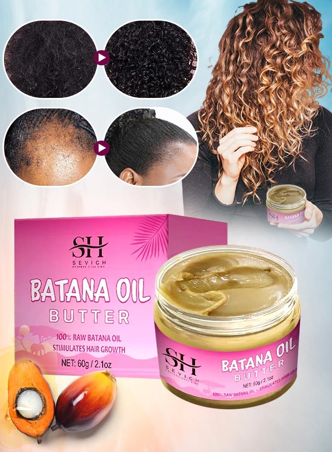 Sevich 60g Batana Oil Hair Butter for Hair Growth Pure 100% Raw Batana Oil for Hair Growth Organic Natural Hair Growth Oil Effective Against Hair Loss Promote Hair Regrowth Repair Damaged Hair - Image 1