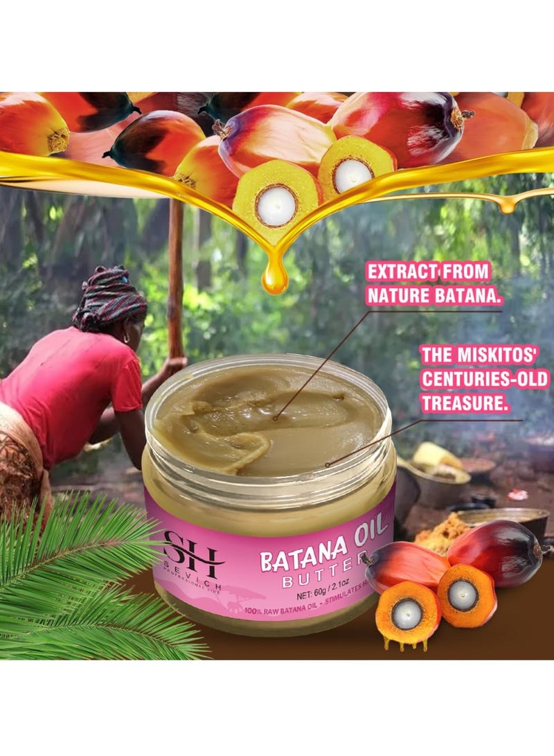 Sevich 60g Batana Oil Hair Butter for Hair Growth Pure 100% Raw Batana Oil for Hair Growth Organic Natural Hair Growth Oil Effective Against Hair Loss Promote Hair Regrowth Repair Damaged Hair - Image 4