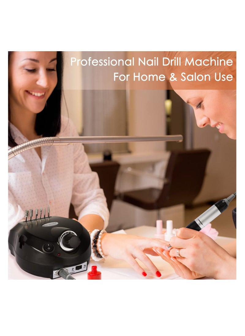 Professional electric nail drill 30,000RPM nail Efile electric nail file with 6 bits and sanding tape for salon or home use Electric nail art drill
