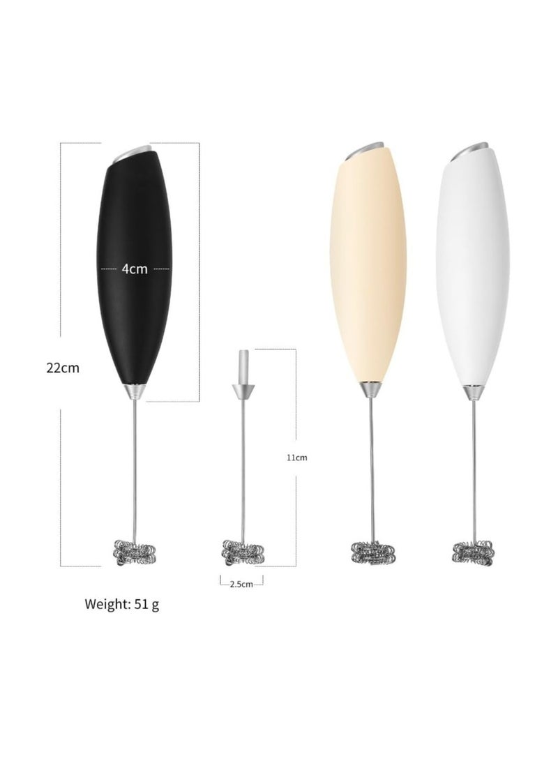 Milk Frother, Handheld Blender, Baking Cake Egg Cream Food Mixer for Coffee, Smoothie, Bulletproof, Matcha (White) - Image 2