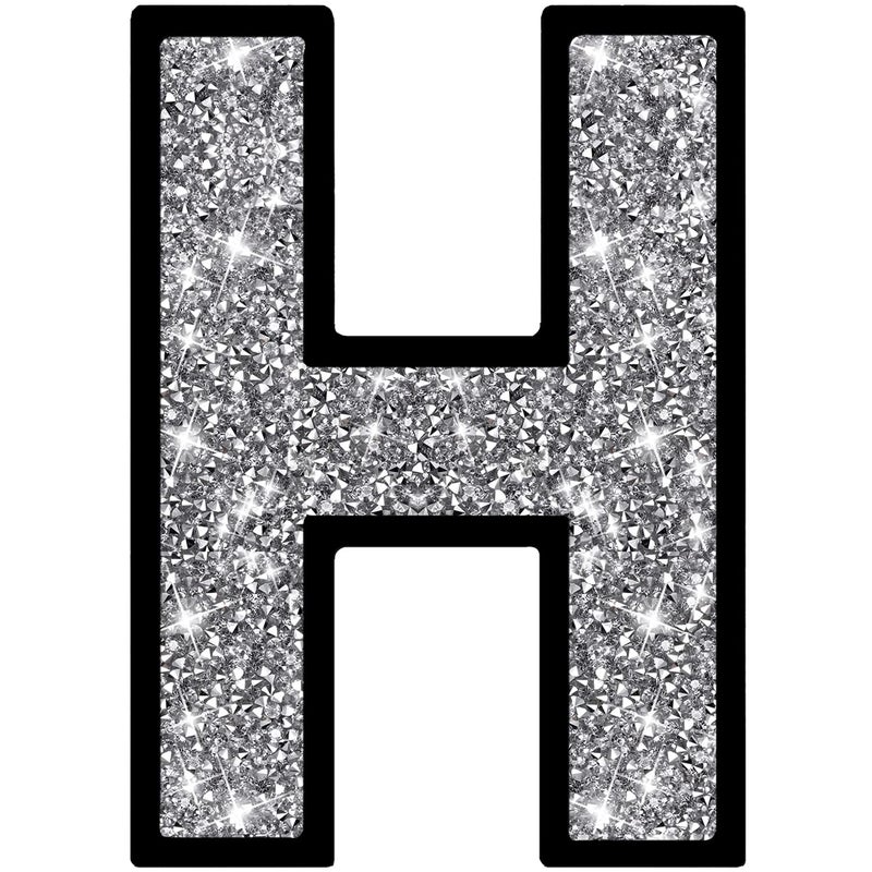 XIHACTY Letters Signs for Home D?cor  Crystal Crushed Diamond Accent Sign for Wall Decor  Black DIY Custom Capital Letters for Decoration on Bar  Desk  Dresser  Party Birthday  Wedding.(H) - Image 1