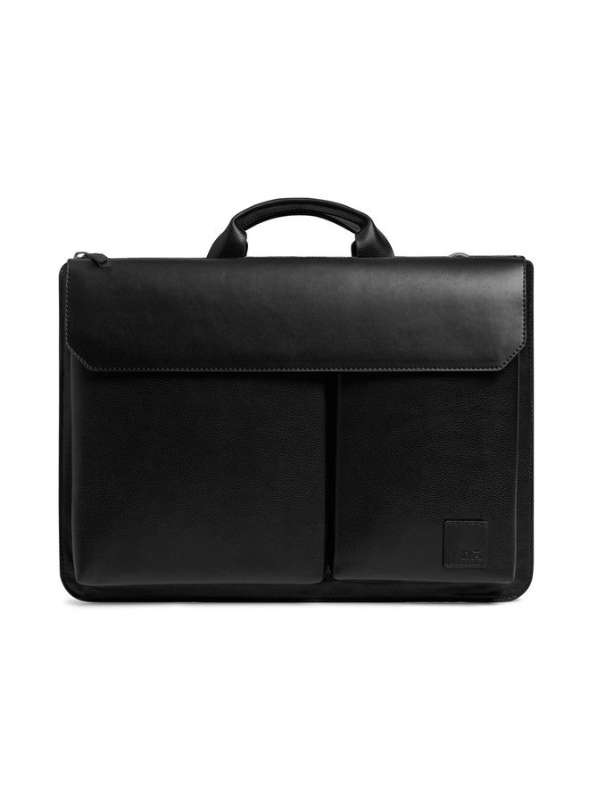 DailyObjects Leather Urban Tech Briefcase Bag | Laptop Messenger Bag with Sturdy Handle | Detachable Shoulder Strap | Magnetic Closure & Trolley Sleeve | Compatible with 16" MacBook & 15.6" Laptops - Image 1