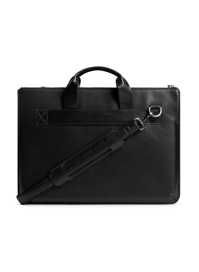 DailyObjects Leather Urban Tech Briefcase Bag | Laptop Messenger Bag with Sturdy Handle | Detachable Shoulder Strap | Magnetic Closure & Trolley Sleeve | Compatible with 16" MacBook & 15.6" Laptops - Image 2