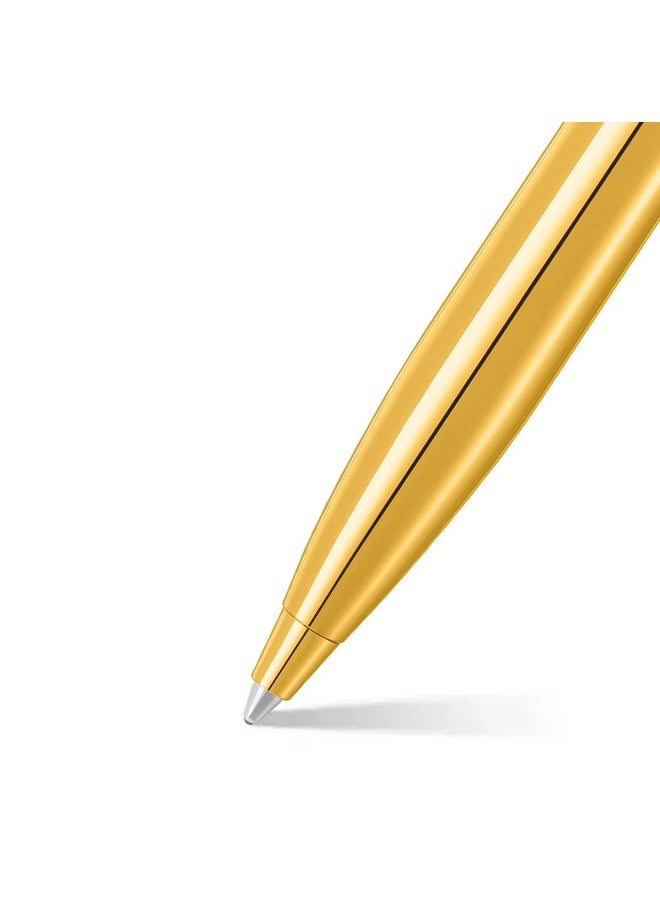 شيفر قلم حبر جاف Sheaffer 100 9372 لامع مطلي بالذهب مع حواف ذهبية مطلية بالذهب  - Image 2