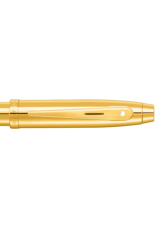 شيفر قلم حبر جاف Sheaffer 100 9372 لامع مطلي بالذهب مع حواف ذهبية مطلية بالذهب  - Image 4