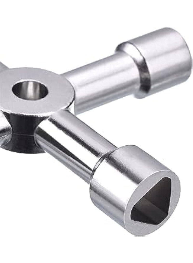 CAZADORA 4-Way Multi-Functional Utilities Key — Universal Flipper Utility Key for Electric Panels, Gas Meter Boxes & Service Cabinets — Heavy-Duty Stainless Steel, Compact 4-in-1 Key Tool with Keychain-Ready Design, Corrosion-Resistant Silver Finish, Precision-Stamped Blades, Ideal for Electricians, Plumbers, Maintenance Technicians, Building Managers & DIY Homeowners — Portable Pocket Tool (7cm x 7cm x 1cm, 0.1kg) — Secure, Reliable & Practical Everyday Utility Accessory for Residential, Commercial & Industrial Meter Boxes and Lockable Panels - Image 1