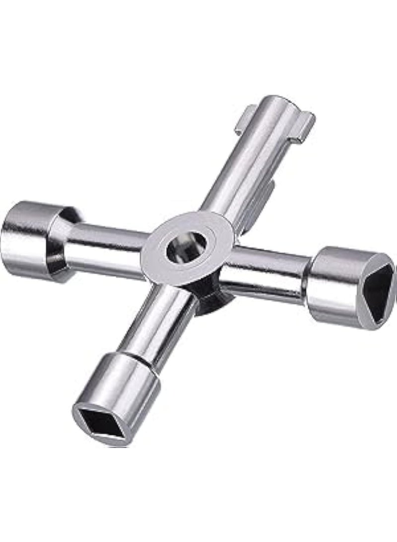 CAZADORA 4-Way Multi-Functional Utilities Key — Universal Flipper Utility Key for Electric Panels, Gas Meter Boxes & Service Cabinets — Heavy-Duty Stainless Steel, Compact 4-in-1 Key Tool with Keychain-Ready Design, Corrosion-Resistant Silver Finish, Precision-Stamped Blades, Ideal for Electricians, Plumbers, Maintenance Technicians, Building Managers & DIY Homeowners — Portable Pocket Tool (7cm x 7cm x 1cm, 0.1kg) — Secure, Reliable & Practical Everyday Utility Accessory for Residential, Commercial & Industrial Meter Boxes and Lockable Panels - Image 4