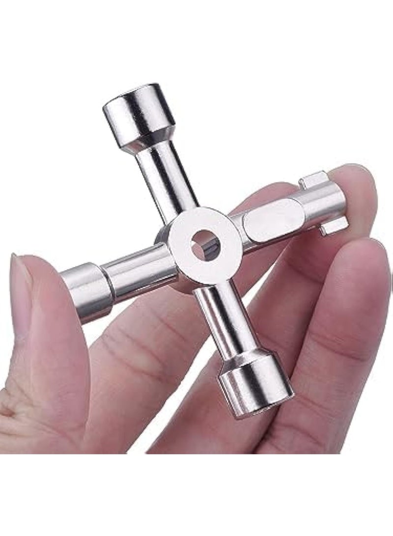 CAZADORA 4-Way Multi-Functional Utilities Key — Universal Flipper Utility Key for Electric Panels, Gas Meter Boxes & Service Cabinets — Heavy-Duty Stainless Steel, Compact 4-in-1 Key Tool with Keychain-Ready Design, Corrosion-Resistant Silver Finish, Precision-Stamped Blades, Ideal for Electricians, Plumbers, Maintenance Technicians, Building Managers & DIY Homeowners — Portable Pocket Tool (7cm x 7cm x 1cm, 0.1kg) — Secure, Reliable & Practical Everyday Utility Accessory for Residential, Commercial & Industrial Meter Boxes and Lockable Panels - Image 2