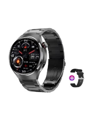 ساعة ذكية GT4 PRO مع وظيفة الاتصال عبر البلوتوث (الرد على المكالمات/إجرائها)، ساعة تتبع اللياقة البدنية مع وظيفة مراقبة النوم، مناسبة لأجهزة IPhone/Android، مقاومة للماء IP68 (سيليكون أسود + فولاذ أسود) حزام ساعة من قطعتين - pzsku/Z9D206FD65D7B889DD394Z/45/_/1740572173/b20e4f4a-cabd-4eec-bf84-fc12af92e3e0
