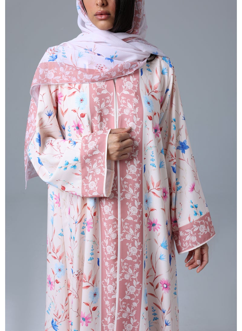 IKKXA Elegant Feminine Colorful Printed Abaya - Image 2