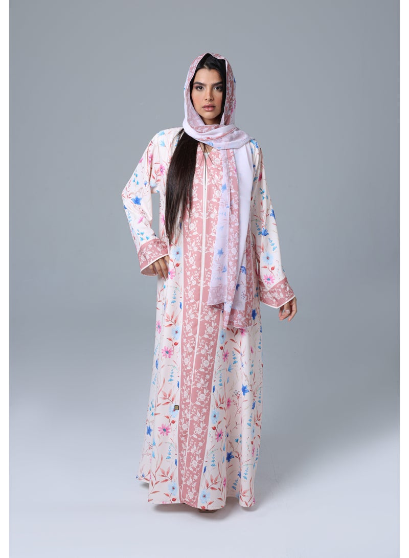 IKKXA Elegant Feminine Colorful Printed Abaya - Image 1