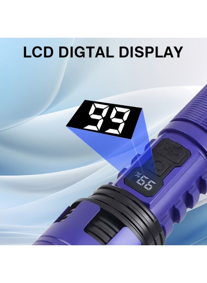 High-Powered Flashlight, Led Flashlight, Rechargeable Flashlight, Telescopic Zoom Flashlight, Handheld Flashlight, 3-Mode Flashlight, Suitable For Night Patrols, Emergency Repairs, And Home Emergency Lighting. - Image 5
