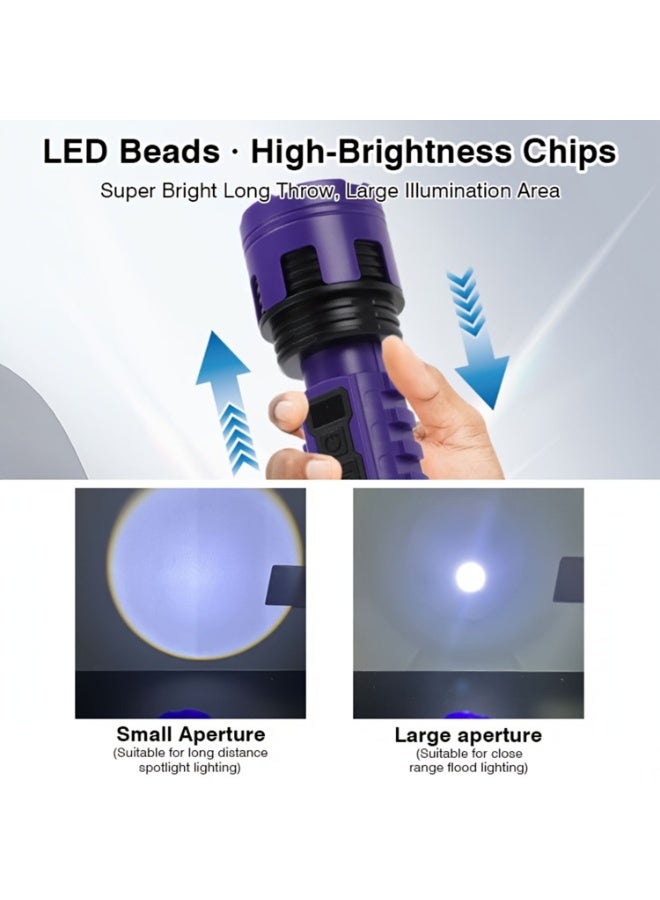 High-Powered Flashlight, Led Flashlight, Rechargeable Flashlight, Telescopic Zoom Flashlight, Handheld Flashlight, 3-Mode Flashlight, Suitable For Night Patrols, Emergency Repairs, And Home Emergency Lighting. - Image 4