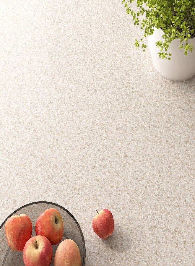 Decotalk Beige Granite Countertop Contact Paper Peel and Stick Beige Peel and Stick Countertops Vinyl Wrap 17.7x120 Inch Granite Contact Paper for Countertops Marble Vinyl Wrap Counter Top Waterproof - Image 2