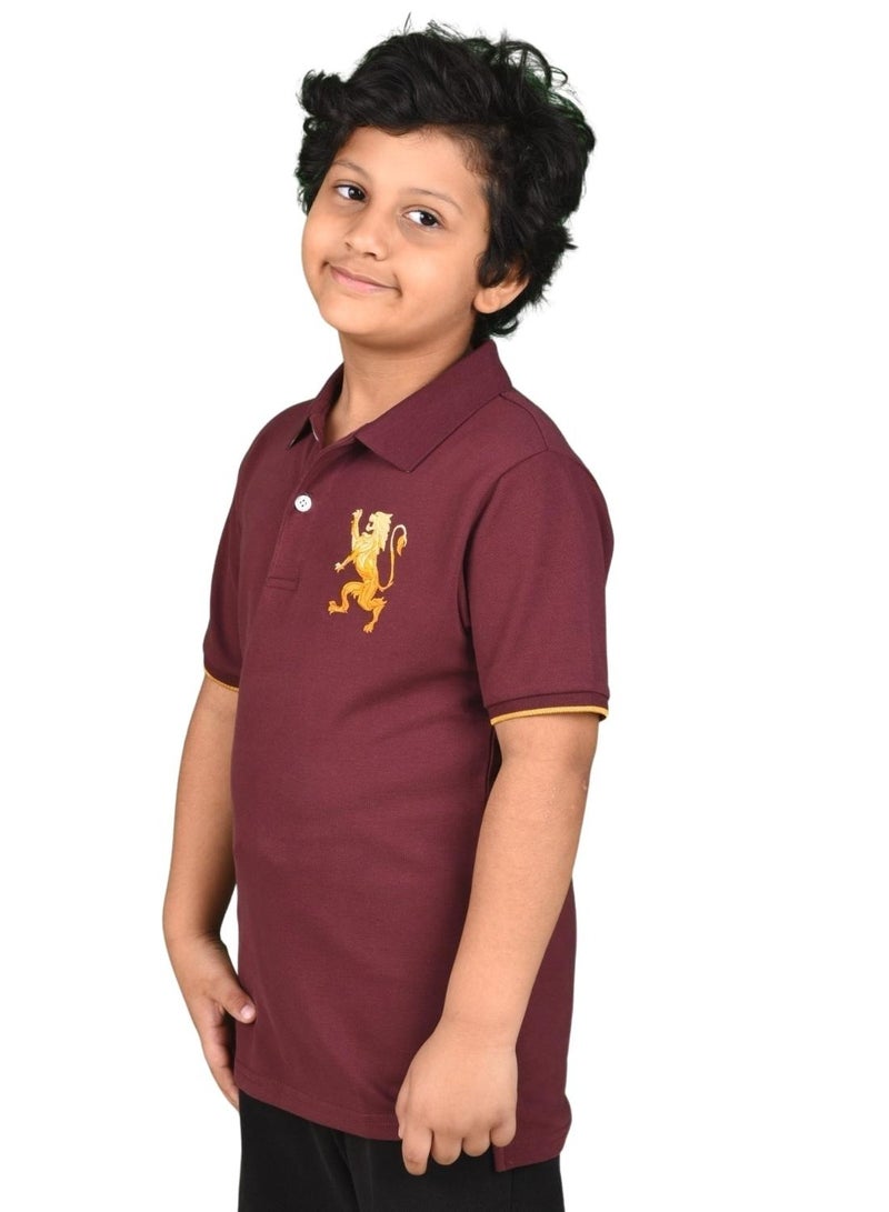 GIORDANO Junior Lion Polo - Shady Red  - Image 3