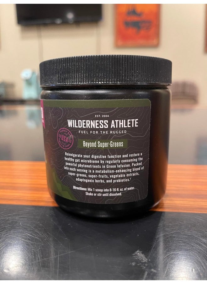Wilderness Athlete - Wilderness Athlete - Green Infusion | Supergreen Superfood Power Greens Powder - Wheatgrass Powder with Astragalus Root, Green Tea Extract, & Chlorella - 30 Serving Tub (Chocolate Mint) - Image 1