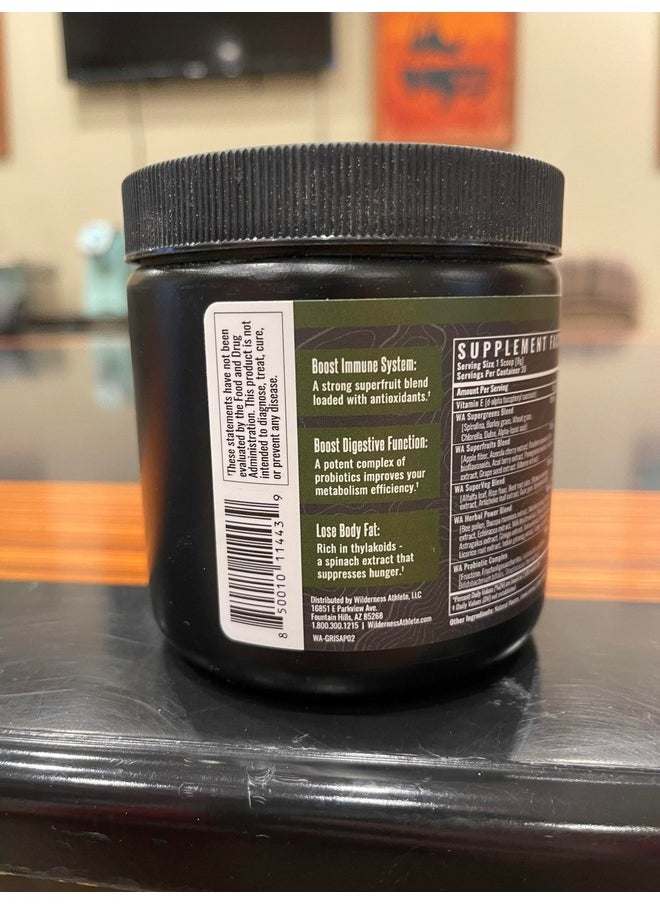 Wilderness Athlete - Wilderness Athlete - Green Infusion | Supergreen Superfood Power Greens Powder - Wheatgrass Powder with Astragalus Root, Green Tea Extract, & Chlorella - 30 Serving Tub (Chocolate Mint) - Image 1