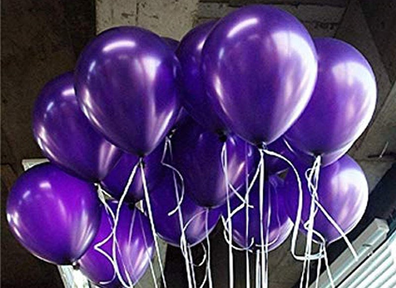 AMFIN® 10 Inch (Pack Of 50) Dark Purple Metallic Balloons for Birthday Decoration , Decoration for Weddings , Engagement , Baby Shower Decoration Items , 1st Birthday Party Decoration Items , Anniversary Party , Bachelors Party , Office Party , Diwali , New Year Party , Christmas Decoration Items. - Image 1