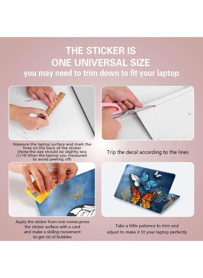 Home Trove RICHEN Laptop Notebook Skin Sticker Cover Decal Fits 12 13 13.3 14 15 15.4 15.6 inch Laptop Protector Notebook PC | Easy to Apply, Remove and Change Styles (Colorful Butterflies) - Image 3