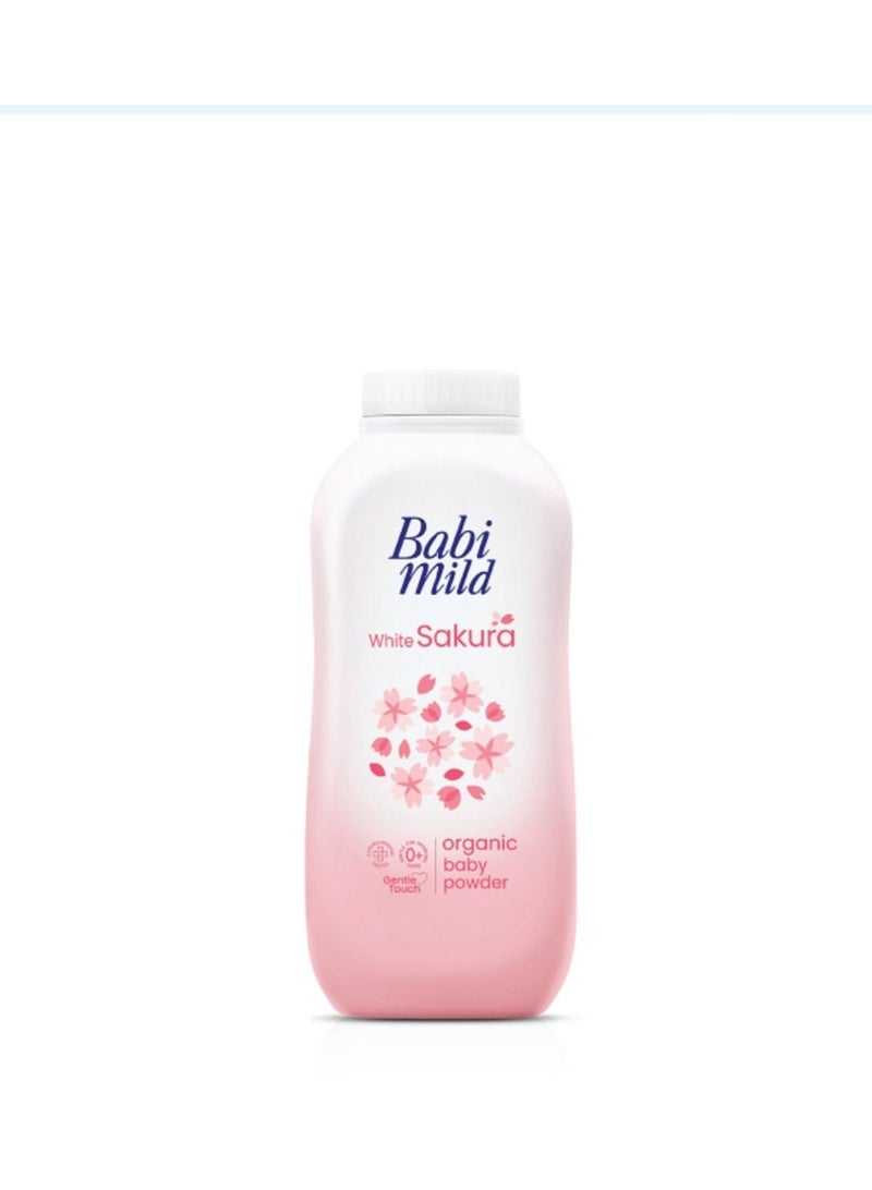 BABIMILD BABI MILD White Sakura Organic Baby Powder: Softness and Protection for Sensitive Skin, 350g - Image 1