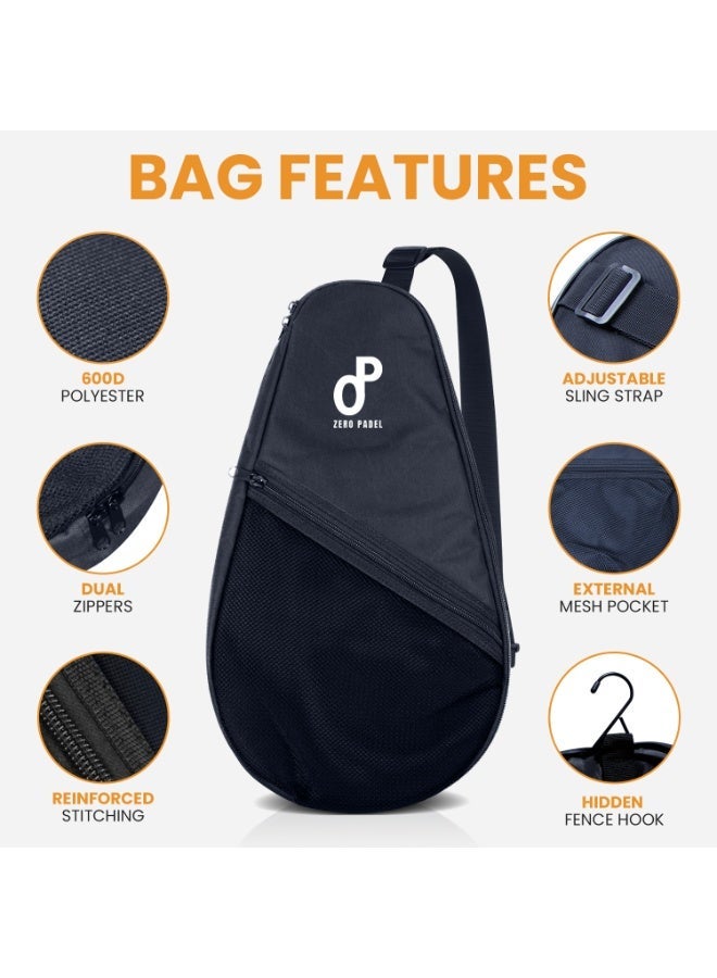 Zero Padel Racket Bag - Sling Backpack with Insulated Compartment and Mesh Pocket - Image 4