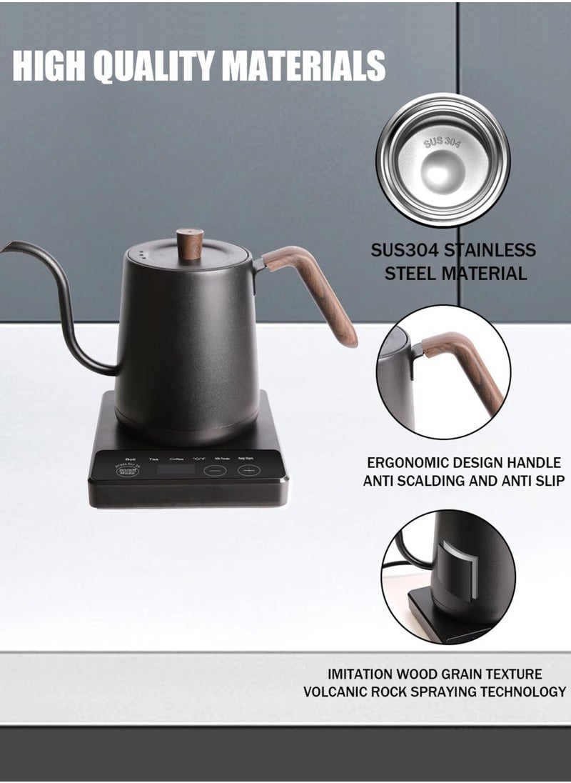 Pretocter - Multifunctional Gooseneck Electric Kettle,Smart Touchscreen coffee pot with Selectable Mode Temperature,SUS304 ,Rapid Heating,for V60 coffee Kettle(1200W/1L) - Image 1