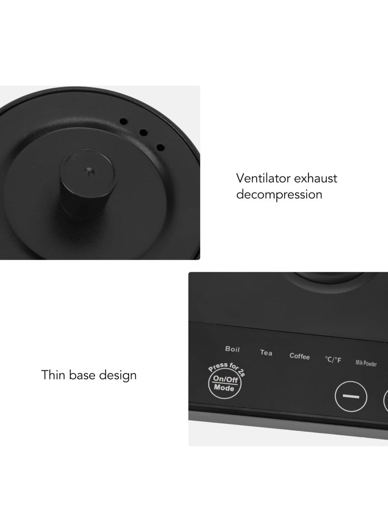 Pretocter - Multifunctional Gooseneck Electric Kettle,Smart Touchscreen coffee pot with Selectable Mode Temperature,SUS304 ,Rapid Heating,for V60 coffee Kettle(1200W/1L) - Image 1