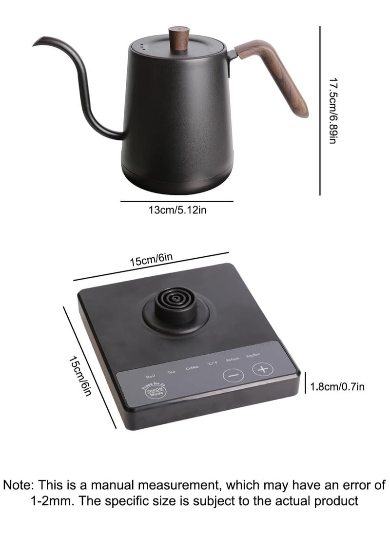 Pretocter - Multifunctional Gooseneck Electric Kettle,Smart Touchscreen coffee pot with Selectable Mode Temperature,SUS304 ,Rapid Heating,for V60 coffee Kettle(1200W/1L) - Image 1
