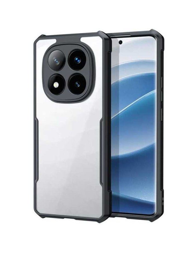Xundo Clear Case for Xiaomi Redmi Note 15 Pro 5G | Premium Rugged | Durable Shock-absorbing Frame | Black Border | Thermoplastic Polyurethane | Airbag Anti-drop Protection - Clear - Image 1