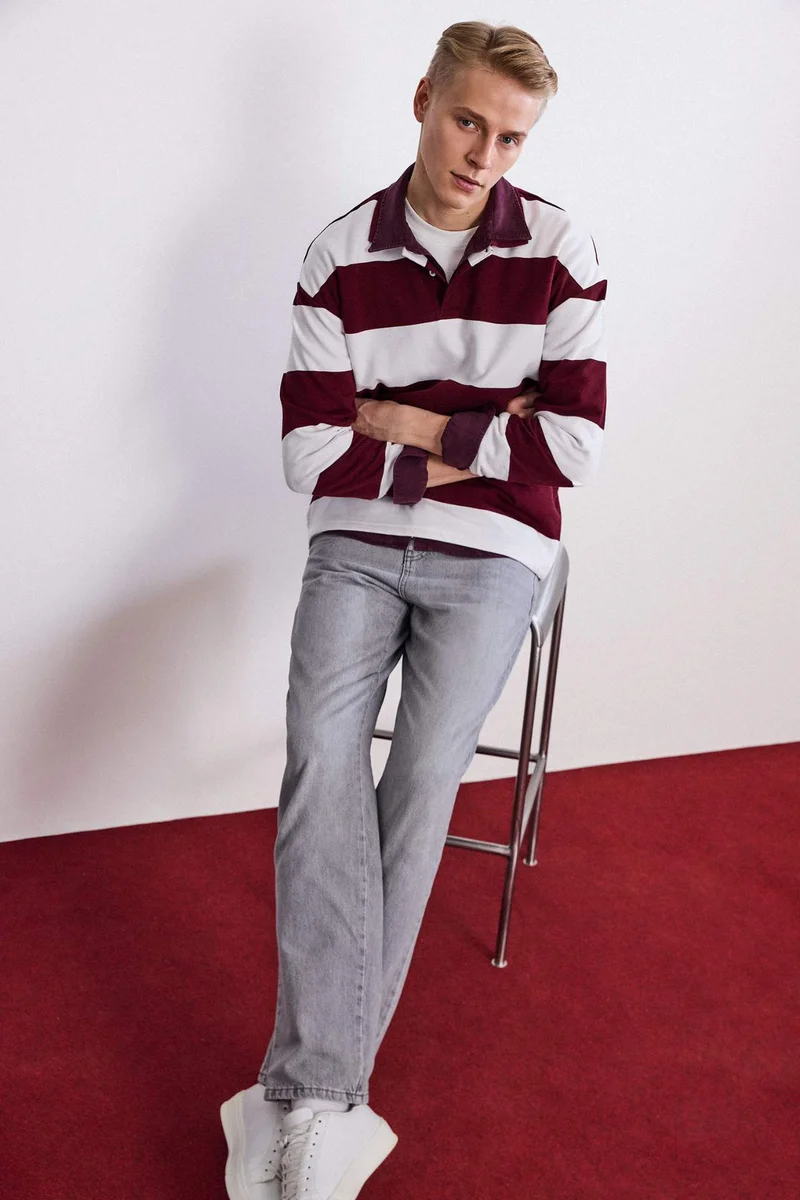 ديفاكتو Straight Fit Regular Hem Trousers