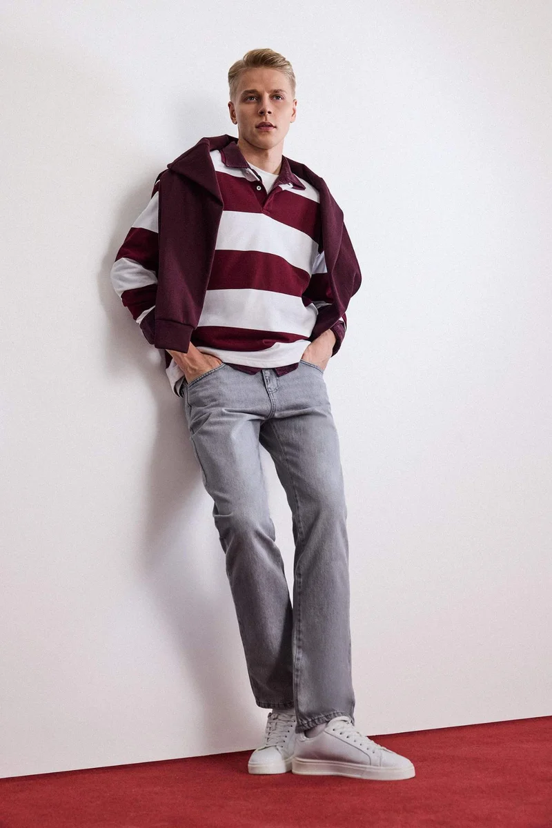 ديفاكتو Straight Fit Regular Hem Trousers