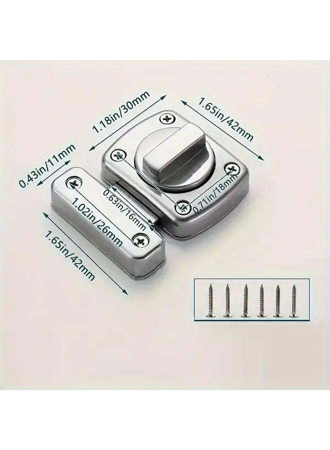 Silvery Interior Door Lock Enhanced Security For Bedroom Bathroom And French Doors - Image 4