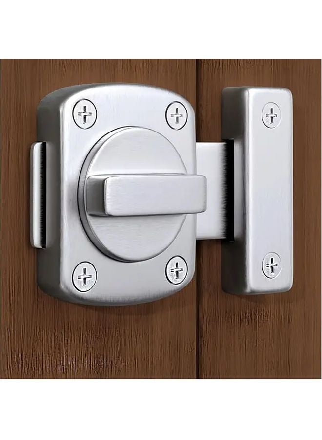 Silvery Interior Door Lock Enhanced Security For Bedroom Bathroom And French Doors - Image 2