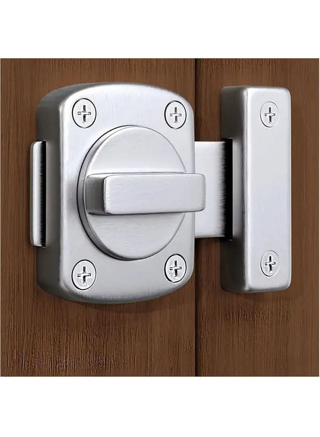 Silvery Interior Door Lock Enhanced Security For Bedroom Bathroom And French Doors - Image 1
