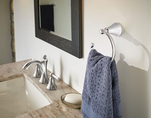 Moen YB5286CH Wynford Bathroom Hand Towel Ring Chrome - Image 3