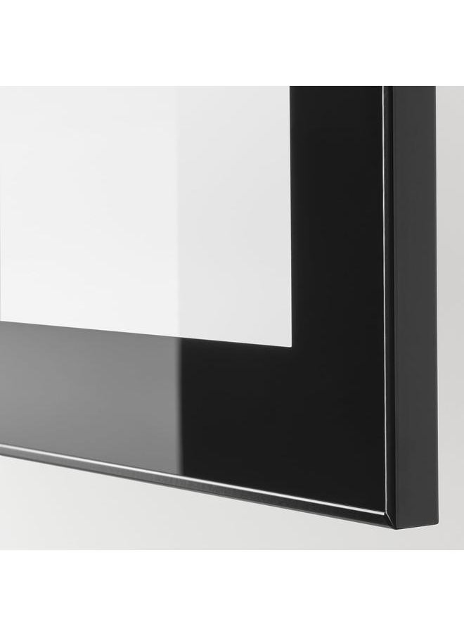Zaboon Shelf unit with glass door, black-brown/Glassvik black/clear glass, 60x42x38 cm  - Image 2