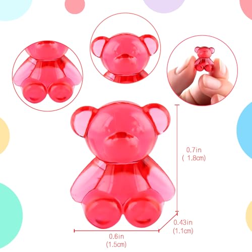 Niceup 360pcs Bear Mini Figurines to Hide 06in Plastic Counting Sorting Bears Translucent Tiny Acrylic Resin Teddy Miniatures for Baby Shower Party Game Vase Fillers Classroom DIY Crafts - Image 5