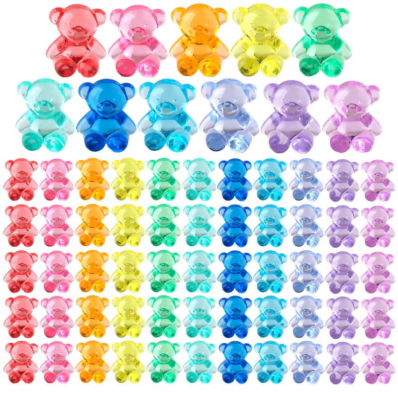 Niceup 360pcs Bear Mini Figurines to Hide 06in Plastic Counting Sorting Bears Translucent Tiny Acrylic Resin Teddy Miniatures for Baby Shower Party Game Vase Fillers Classroom DIY Crafts - Image 3