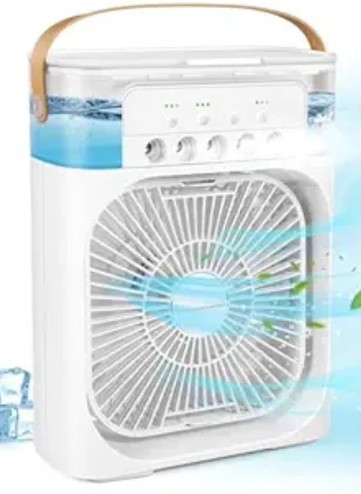Generic Portable Air Conditioner Fan,USB Personal Evaporative Air Cooler,Mini Humidifier Misting Fan with LED Light,3 Wind Speeds and 5 Spray Modes For Home Appliances  - Image 1