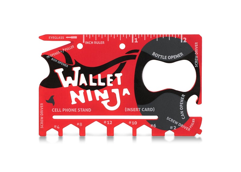 Wallet Ninja - 18 in 1 Credit Card Sized Multitool (MATTE RED) - Image 3
