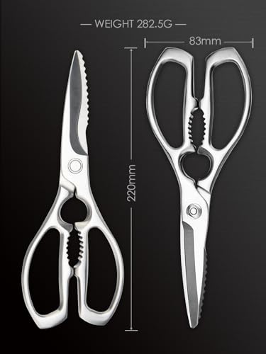 SimCoker Heavy-Duty Kitchen Scissors Forged from Stainless Steel, Kitchen Shears for Food, Ideal Cooking & Culinary Scissors for Meat, Poultry and Vegetables, Dishwasher Safe, 5-Year Warranty - Image 5