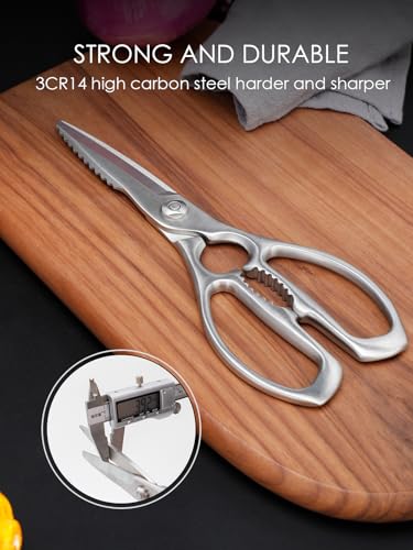 SimCoker Heavy-Duty Kitchen Scissors Forged from Stainless Steel, Kitchen Shears for Food, Ideal Cooking & Culinary Scissors for Meat, Poultry and Vegetables, Dishwasher Safe, 5-Year Warranty - Image 4