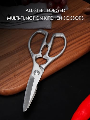 SimCoker Heavy-Duty Kitchen Scissors Forged from Stainless Steel, Kitchen Shears for Food, Ideal Cooking & Culinary Scissors for Meat, Poultry and Vegetables, Dishwasher Safe, 5-Year Warranty - Image 3